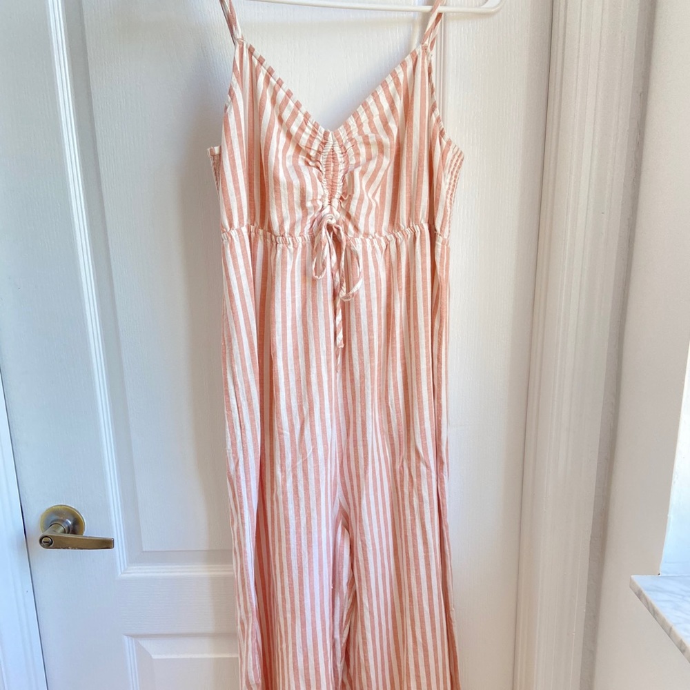 Pink Striped Jumpsuit